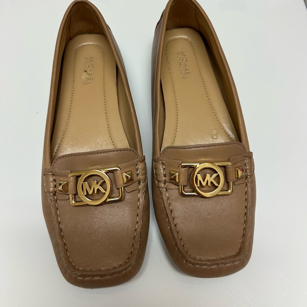 Michael Kors Brown Loafers with Gold Accent